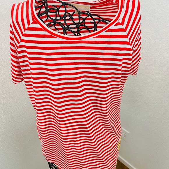 MICHAEL KORS Top M short sleeve red white gold - Picture 2 of 13